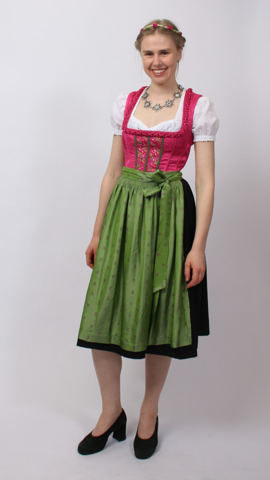 Dirndl – Pink-Grün – Damen (Dirndl, Schürze und Bluse) mieten