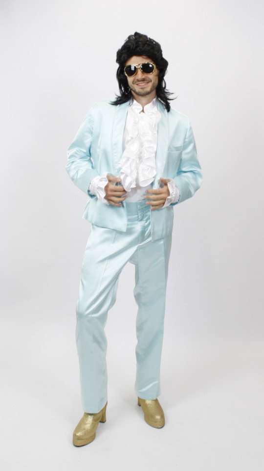 70er Jahre – Studio 54 Outfit – Herren (Jacke, Hose und Rüschenhemd) mieten