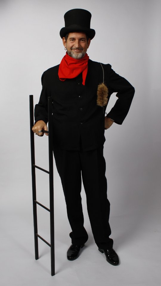 Kaminkehrer Outfit (Zylinder, Bürste und Leiter) mieten