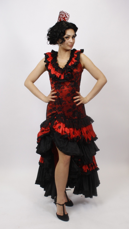 Spanische Tracht – Spanierin – Flamenco Outfit (Kleid und Krone) mieten
