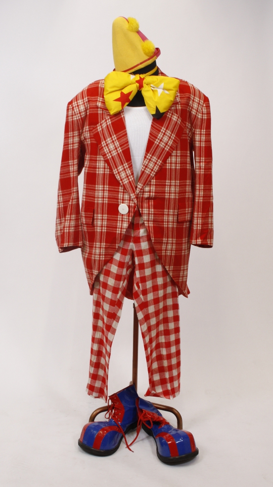 Clown Outfit Rot-Kariert (Jacke, Hose, Fliege und Hut) mieten