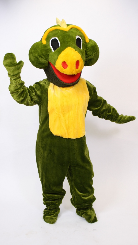 Dinosaurier – Drachen Outfit (Overall, Kopf, Gamaschen und Handschuhe) mieten