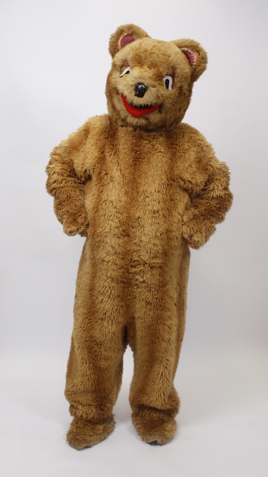 Bär Outfit Gestreift (Overall mit Kopf, Gamaschen und Handschuhen) mieten