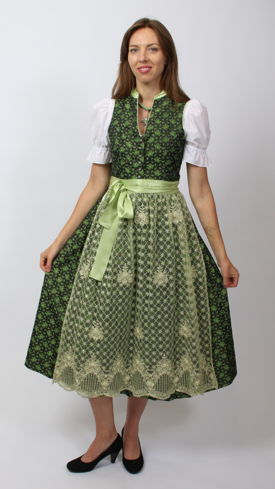 Dirndl – Grün-Hellgrün – Damen (Dirndl, Schürze und Bluse) mieten