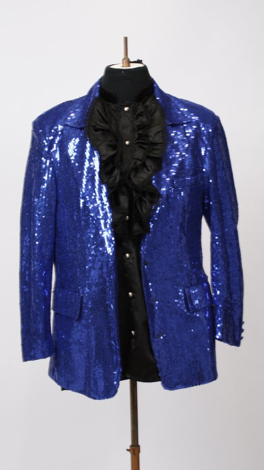 Silvester- Fantasy – Glamour Outfit – Herren – Blau (Sakko und Hemd) mieten