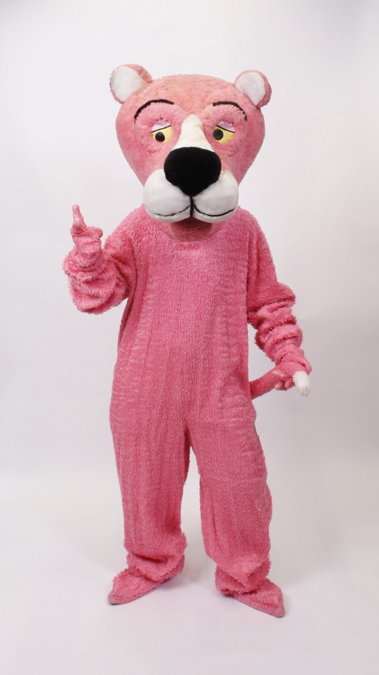 Panther Outfit Pink (Overall, Kopf, Gamaschen, Handschuhe und Schal) mieten
