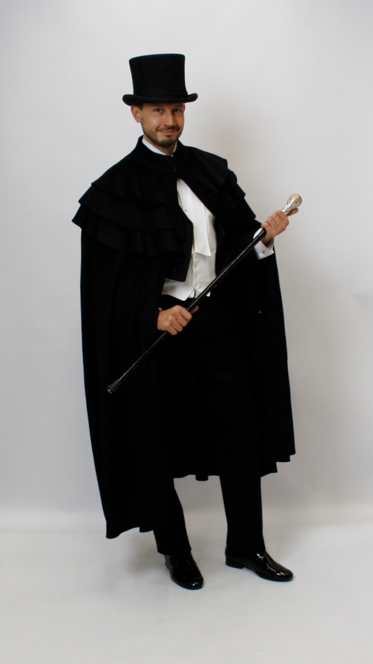 Kutscher – Biedermeier Outfit (Mantel und Zylinder) mieten