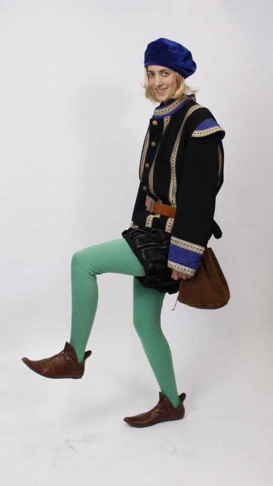 Der Zauberlehrling Outfit (Jacke, Hose, Barett und Strumpfhose) mieten