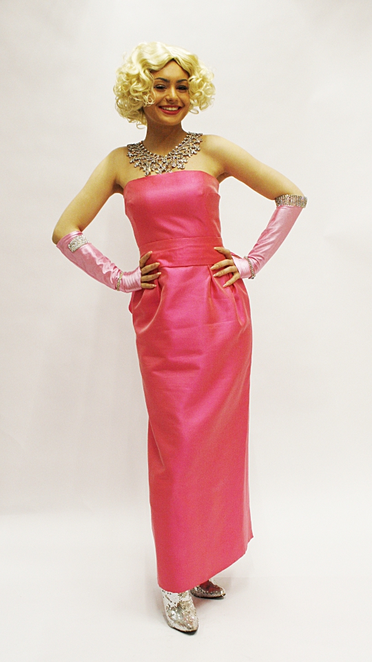 90er Jahre – Material Girl – Outfit (Kleid, Kette und Handschuhe) mieten