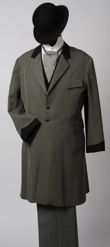 Jahrhundertwende – Biedermeier Outfit – Herren – Grau-Grau (Weste und Plastron) mieten