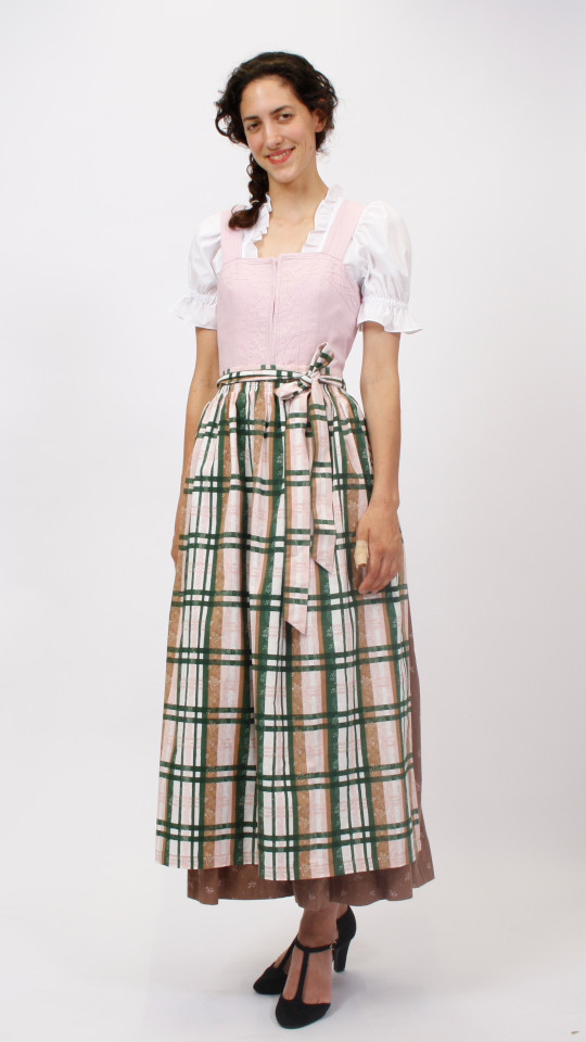 Dirndl – Rosa-Kariert – Damen (Dirndl, Schürze und Bluse) mieten