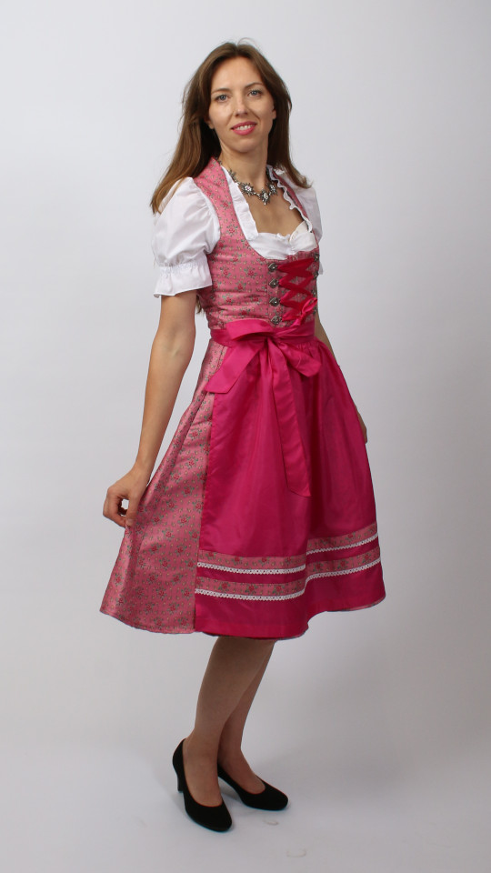 Dirndl – Rosa-Pink- Damen (Dirndl, Schürze und Bluse) mieten