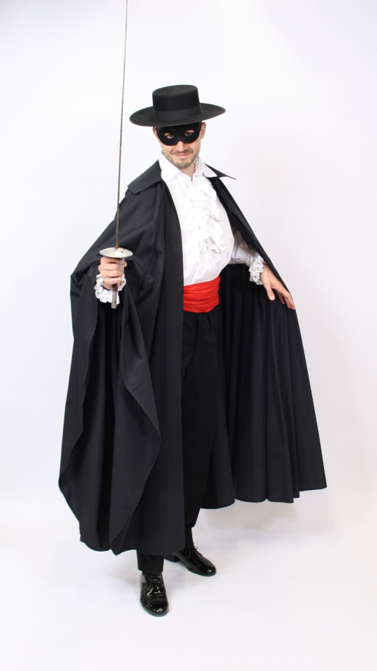 Zorro Outfit (Hemd, Hut und Maske) mieten