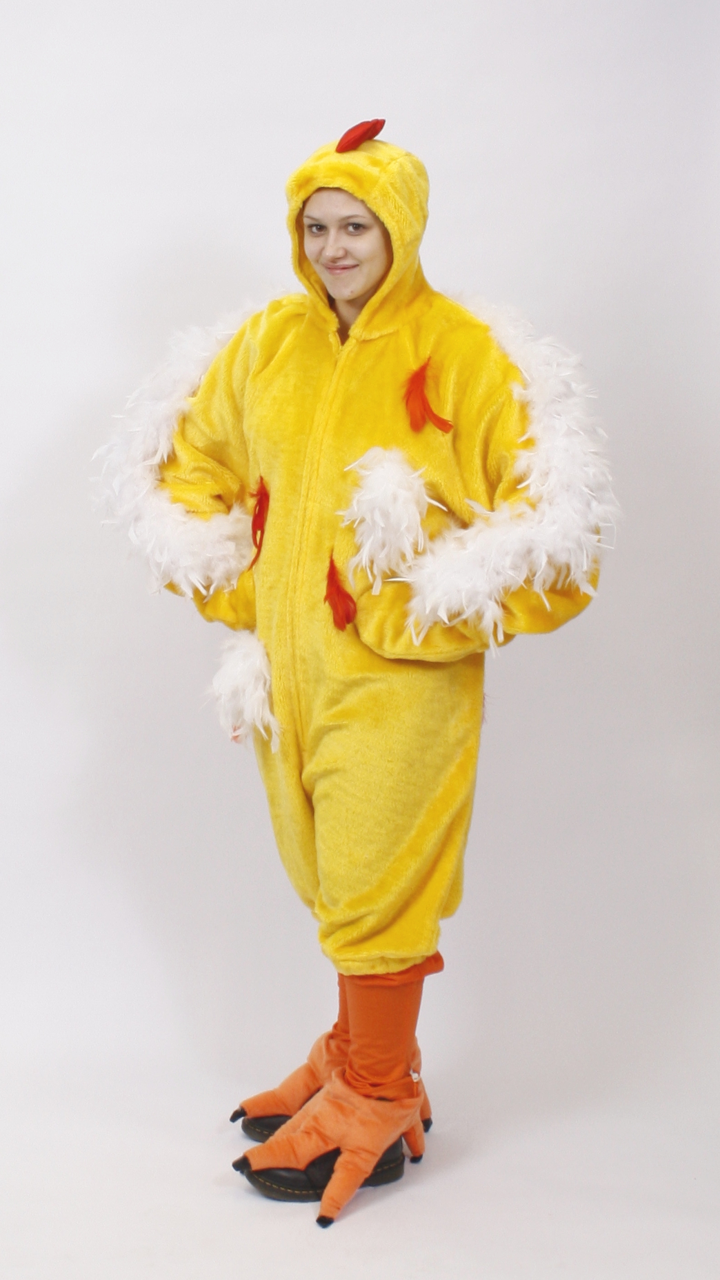 Küken Outfit (Overall mit Kapuze, Füßen und Handschuhen) mieten