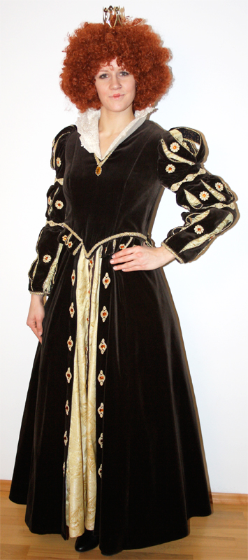Alice im Wunderland – Herzdame Outfit (Kleid und Krönchen) mieten