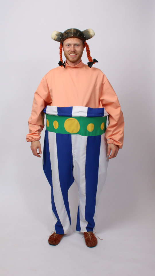 Obelix – Gallier Outfit (Overall mit Reifen) mieten