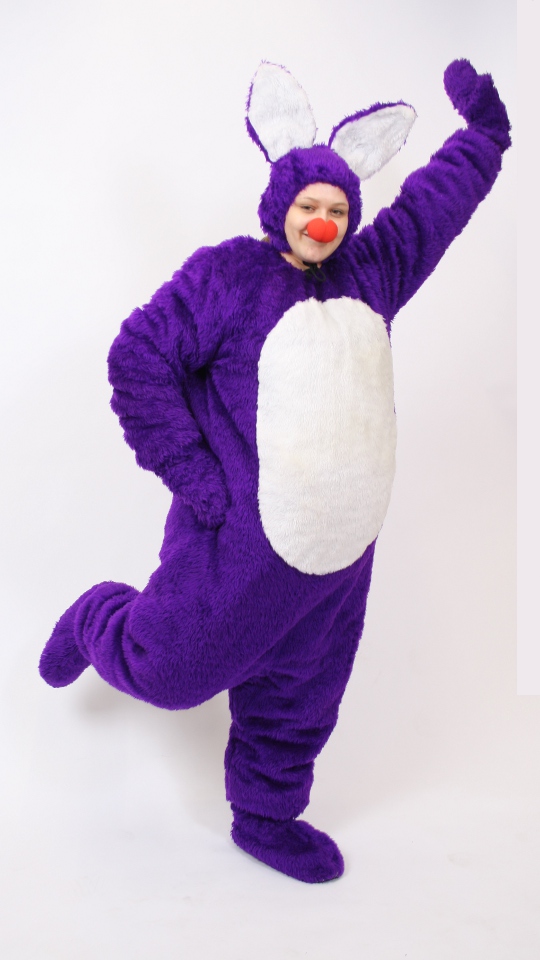 Hase – Outfit Lila (Overall, Handschuhe, Gamaschen und Mütze) mieten