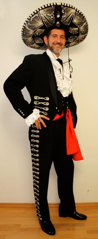 Mexikaner Tracht – Mariachi Schwarz (Weste und Sombrero) mieten