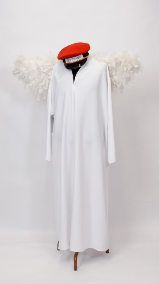 Aloisius Outfit Weiß (Kutte, Schirmmütze und Flügel) mieten