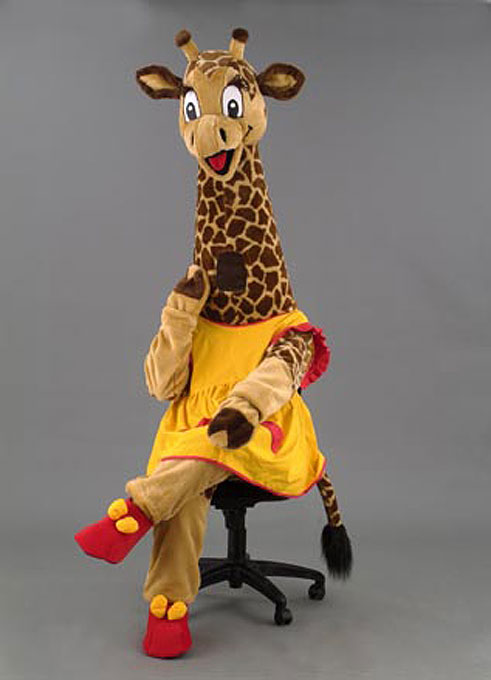 Giraffe Outfit (Overall, Kleid, Kopf, Gamaschen und Handschuhe) mieten