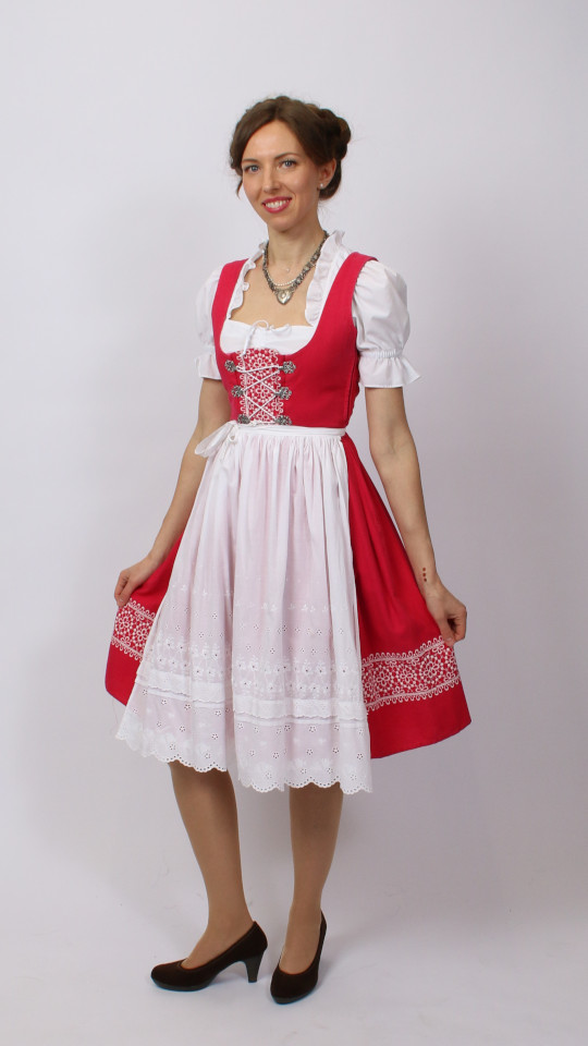 Dirndl – Magenta – Damen (Dirndl, Schürze und Bluse) mieten