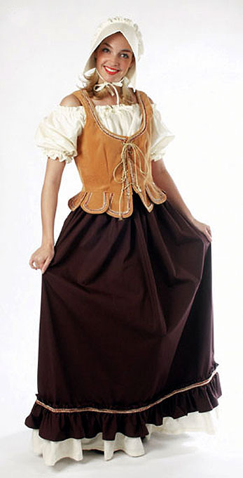 Magd – Bedienstete Outfit (Mieder und Haube) mieten