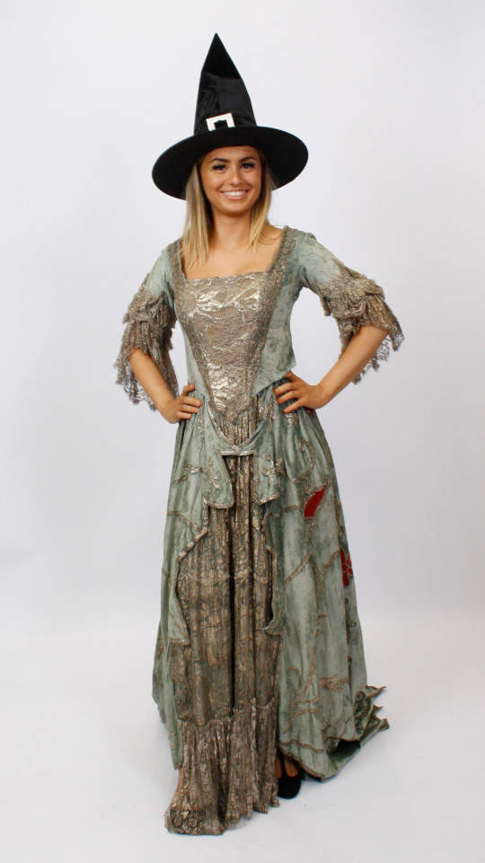Halloween Outfit – Damen – Mint (Kleid und Hut) mieten