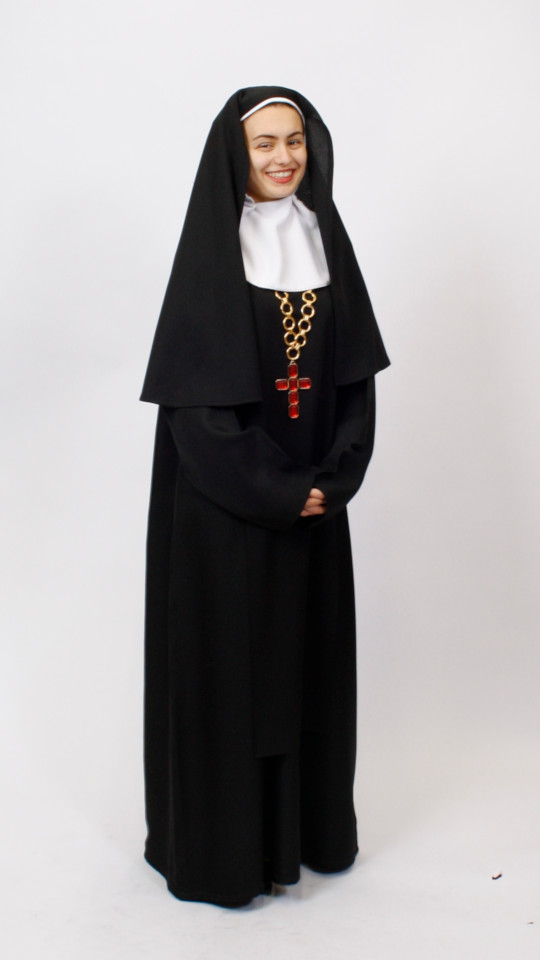 Nonne Outfit (Kutte, Überwurf und Haube) mieten