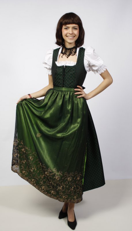 Dirndl – Dunkelgrün – Damen (Dirndl, Schürze und Bluse) mieten
