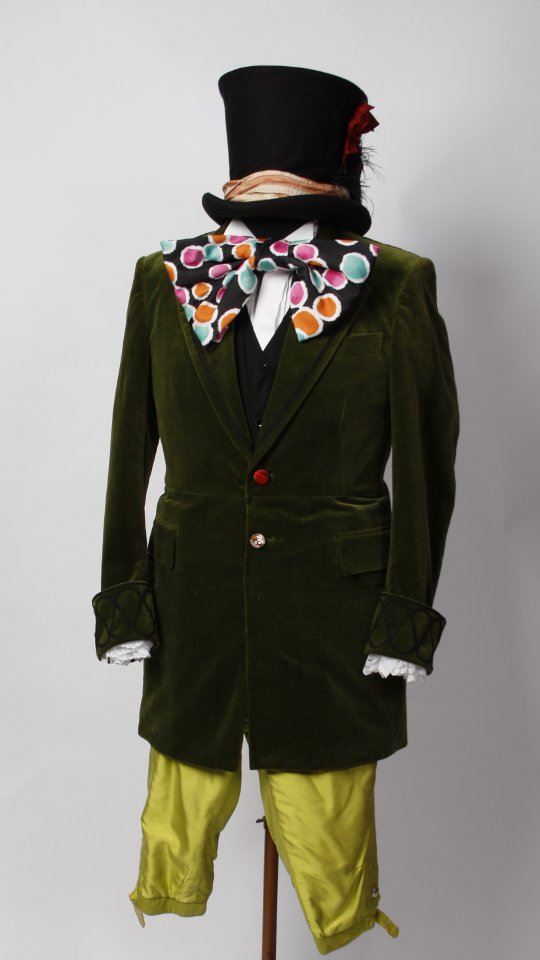 Alice im Wunderland – Hutmacher Outfit – Grün (Weste und Zylinder mit Schmuck) mieten