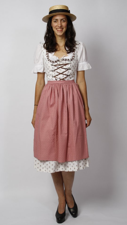 Dirndl – Beige – Damen (Dirndl, Schürze und Bluse) mieten