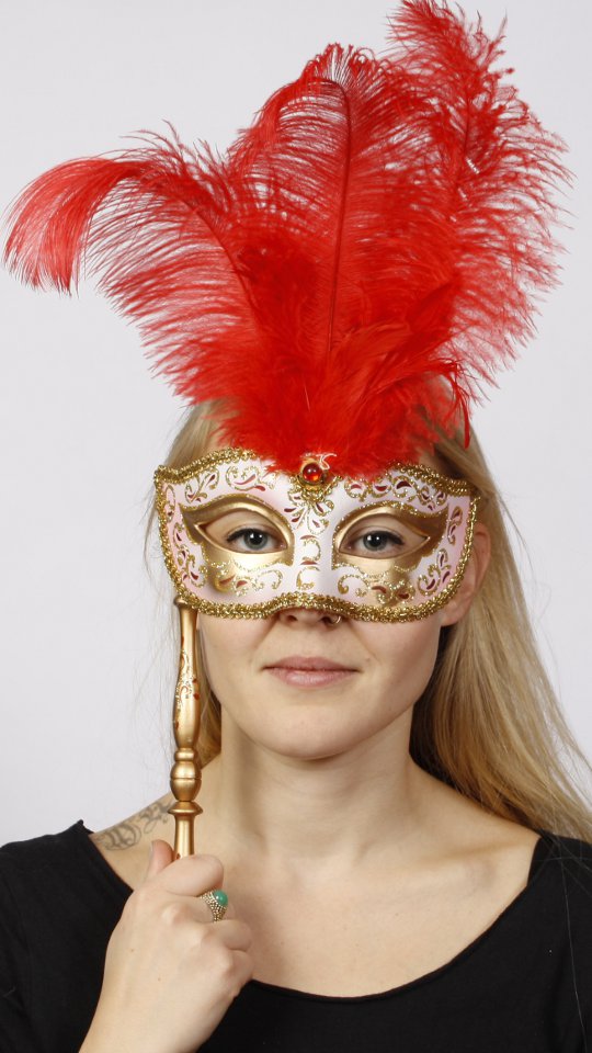 Federmaske – Accessoires – Rot (Maske) mieten