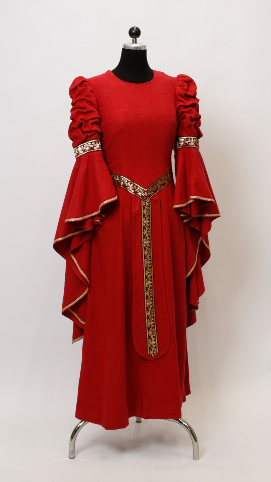 Mittelalter – Ratsherrenball Outfit – Damen – Rot (Kleid und Stirnband) mieten