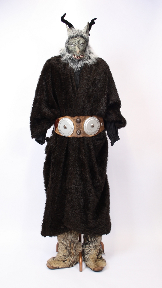 Percht – Krampus – Knecht Ruprecht Outfit (Plüschmantel, Gürtel, Maske und Hörner) mieten