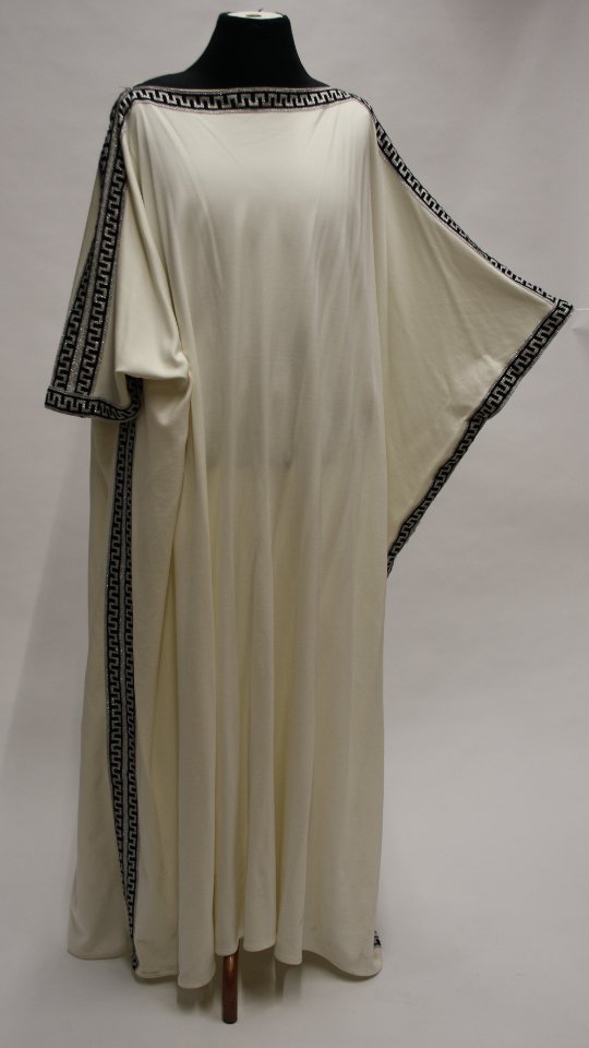 Römer Outfit – Creme-Silber (Toga und Lorbeerkranz) mieten