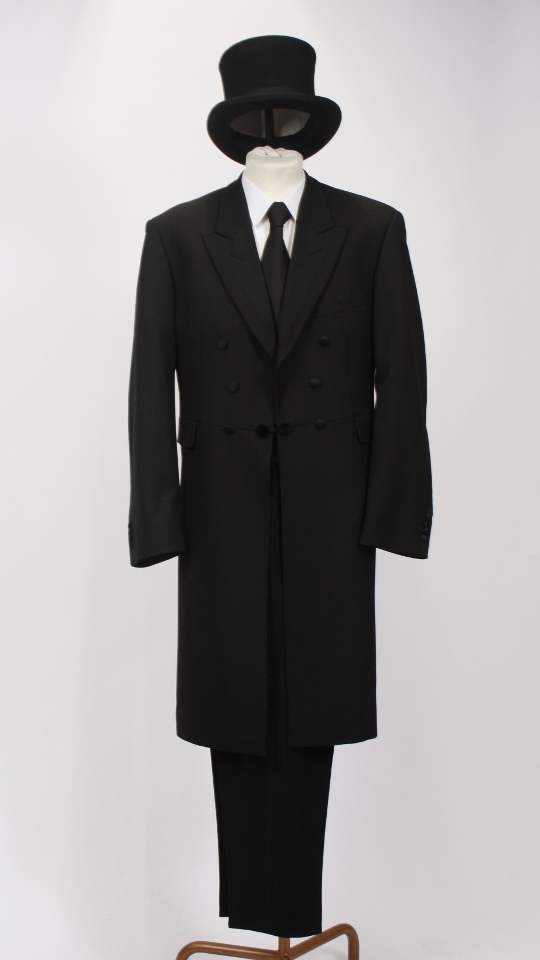 Doorman – Historisch – Türsteher – Bestatter Outfit – Schwarz (Gehrock, Zylinder und Krawa