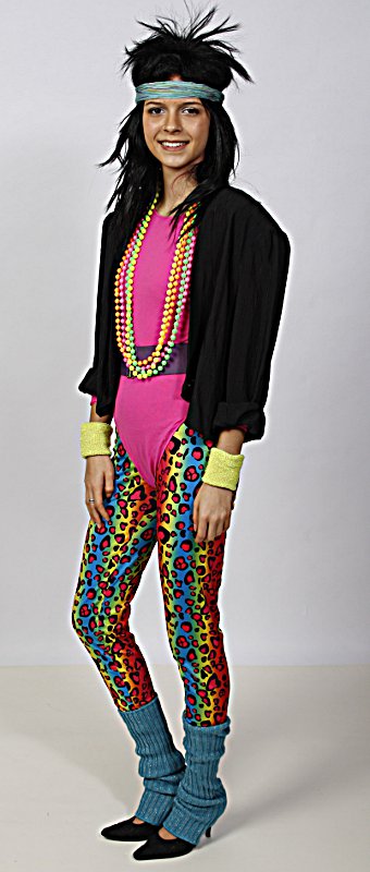 80er Jahre – Aerobic Outfit (Body und Leggins) mieten