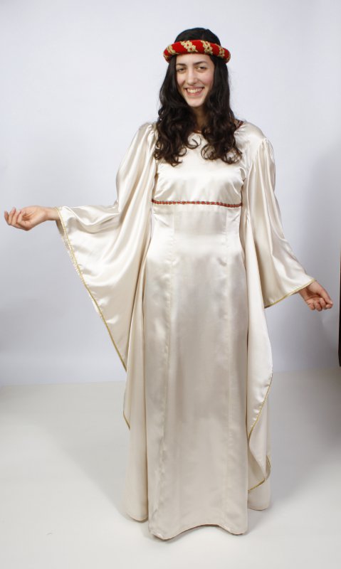Elfe – Fee – Elbe Outfit – Satin-Flügelärmel (Kleid und Stirnband) mieten