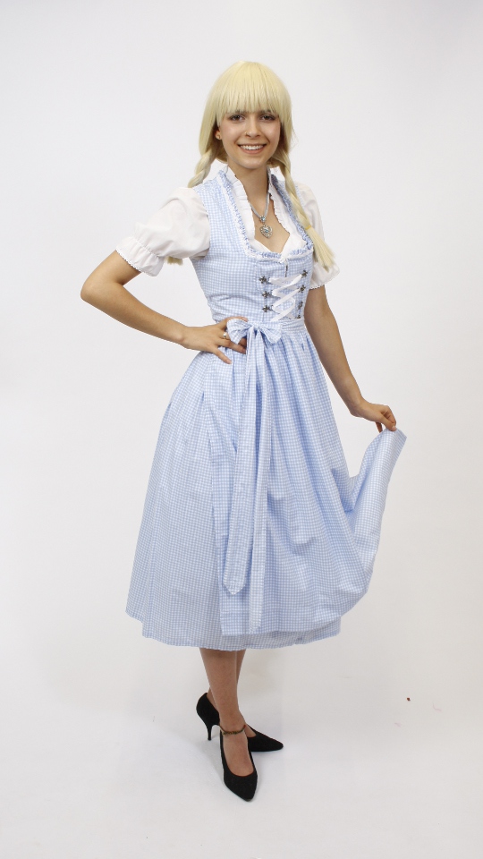 Dirndl – Hellblau – Damen (Dirndl, Schürze, Bluse) mieten