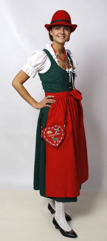 Dirndl – Grün – Damen (Dirndl, Schürze und Bluse) mieten