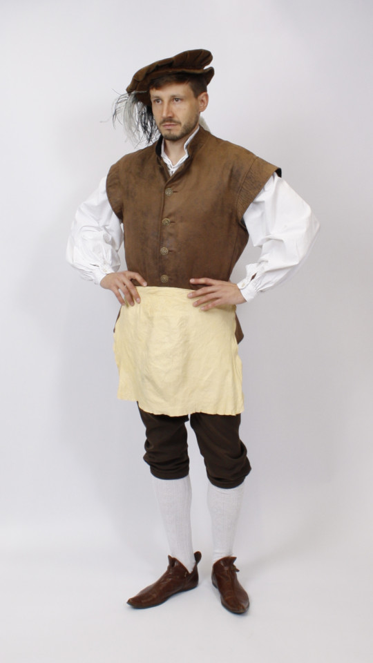 Gautschen – Schwammhalter – Mittelalter Outfit – Gelb (Hemd und Barett) mieten