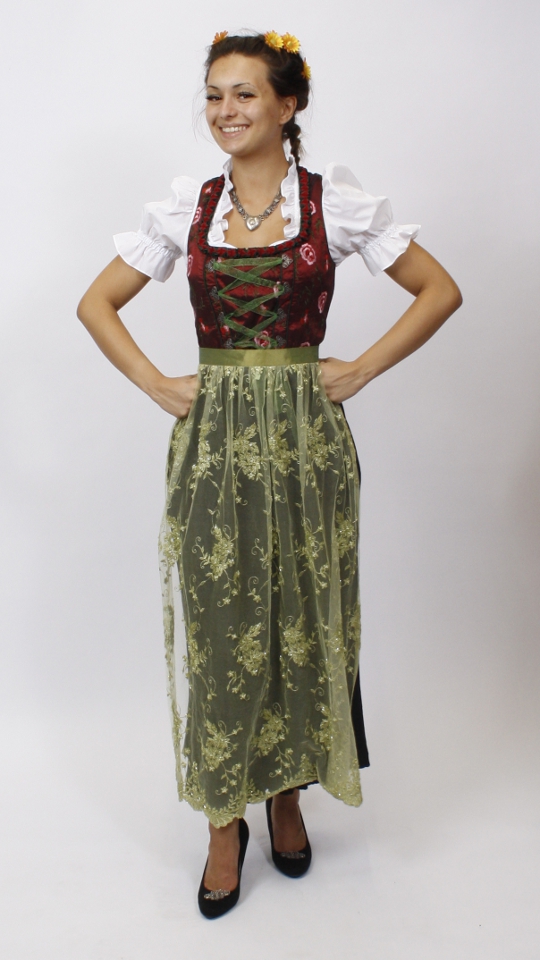 Dirndl – Bordeaux – Damen (Dirndl, Schürze und Bluse) mieten