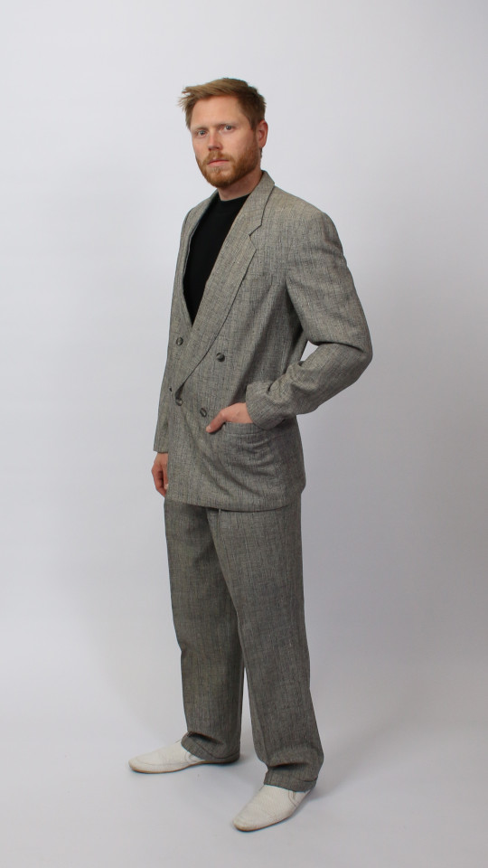 80er Jahre – Miami Vice Outfit – Grau (Jacke, Hose) mieten