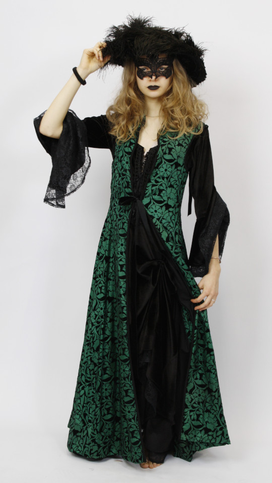 Halloween – Hexe Outfit – Grün (Kleid und Hut) mieten