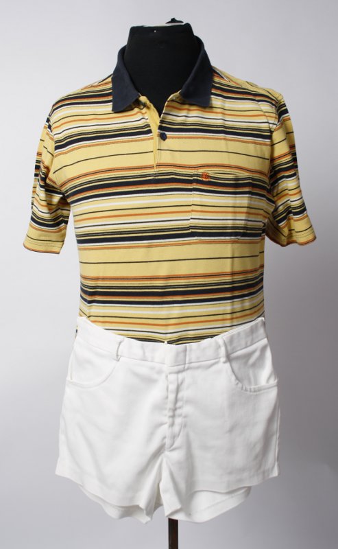 Tennis Outfit Gelb (T-Shirt, Hose und Tennisschläger) mieten