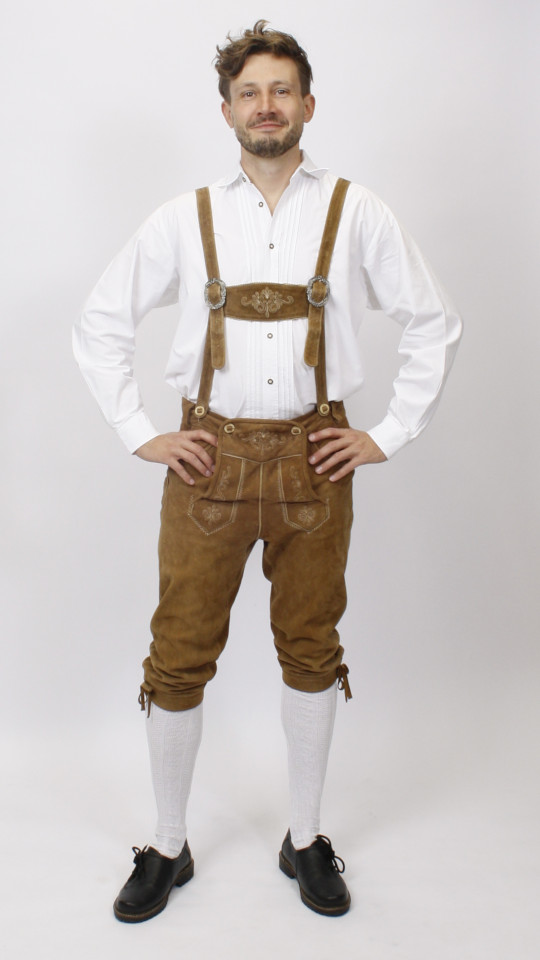 Lederhose Braun Kniebund mieten