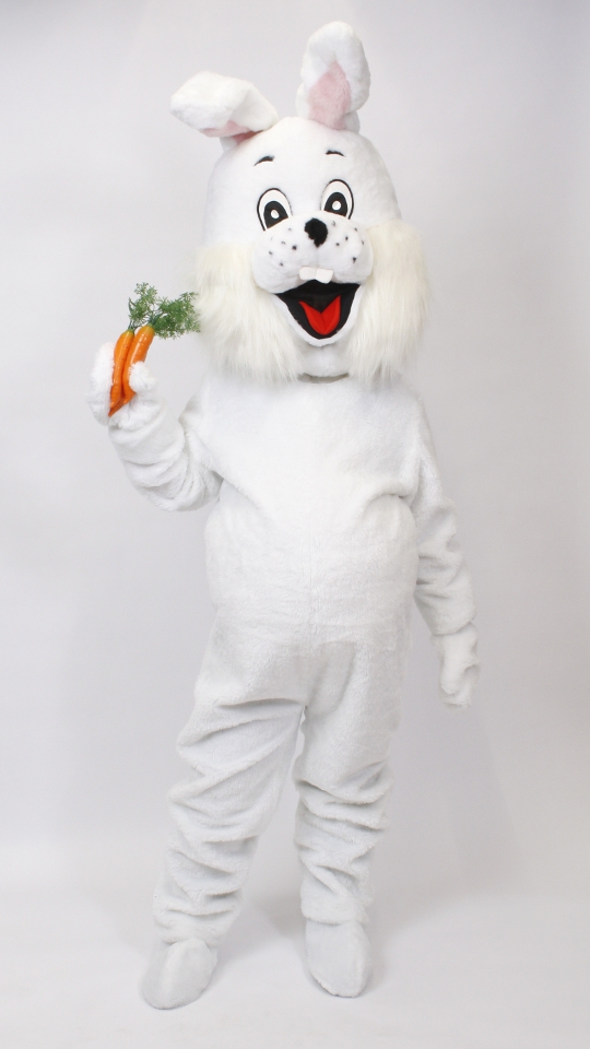 Hase Outfit Weiß ( Overall, Kopf, Gamaschen, Handschuhe ) mieten