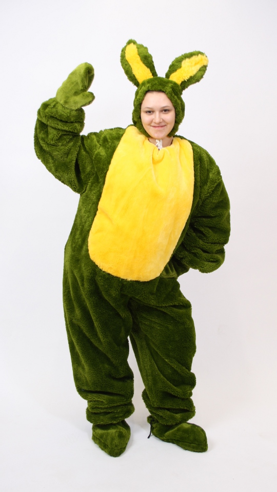 Hase – Outfit Grün (Overall, Handschuhe, Gamaschen und Mütze) mieten