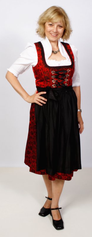Dirndl – Schwarz-Rot – Damen (Dirndl, Schürze und Bluse) mieten