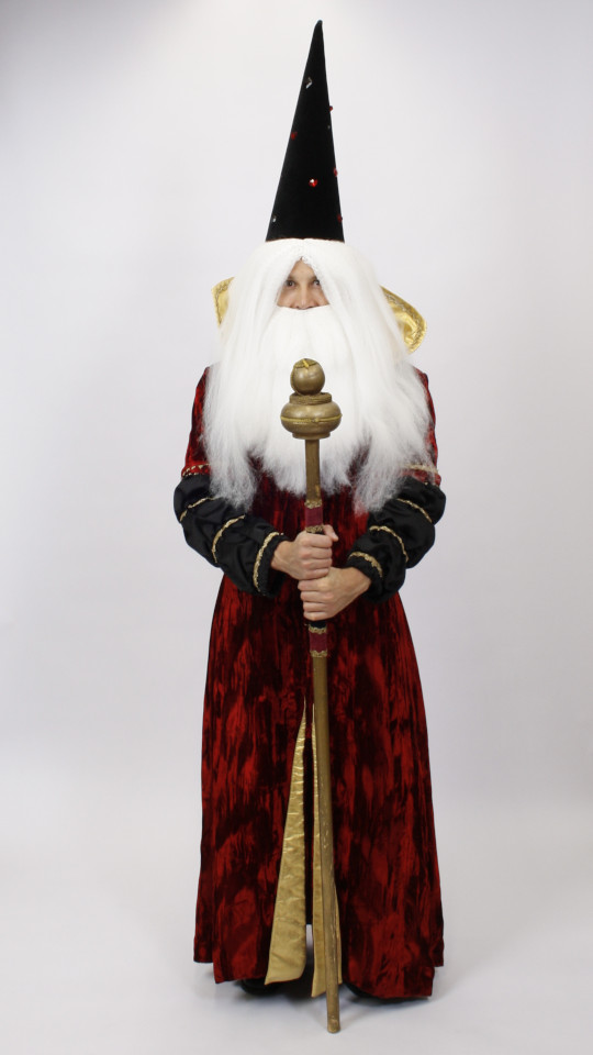 Magier – Zauberer Outfit (Mantel und Spitzhut) mieten